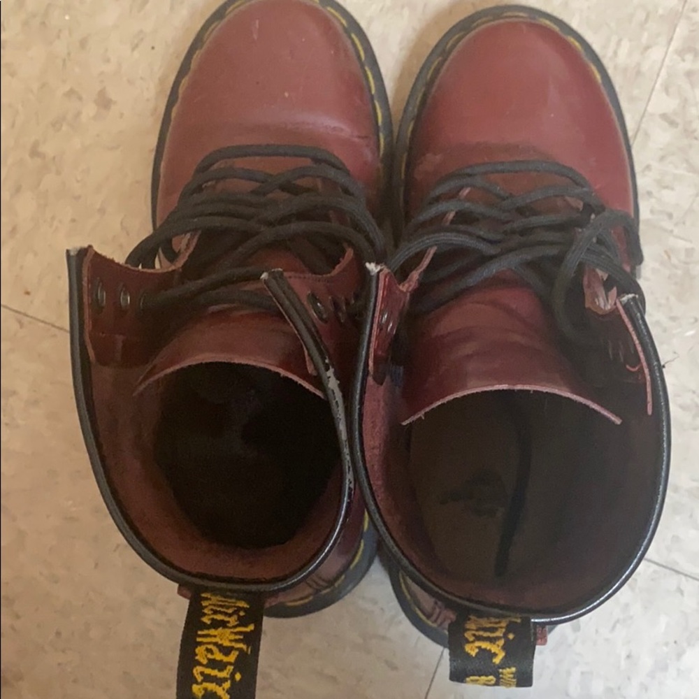 Red dr martins boots women’s 5